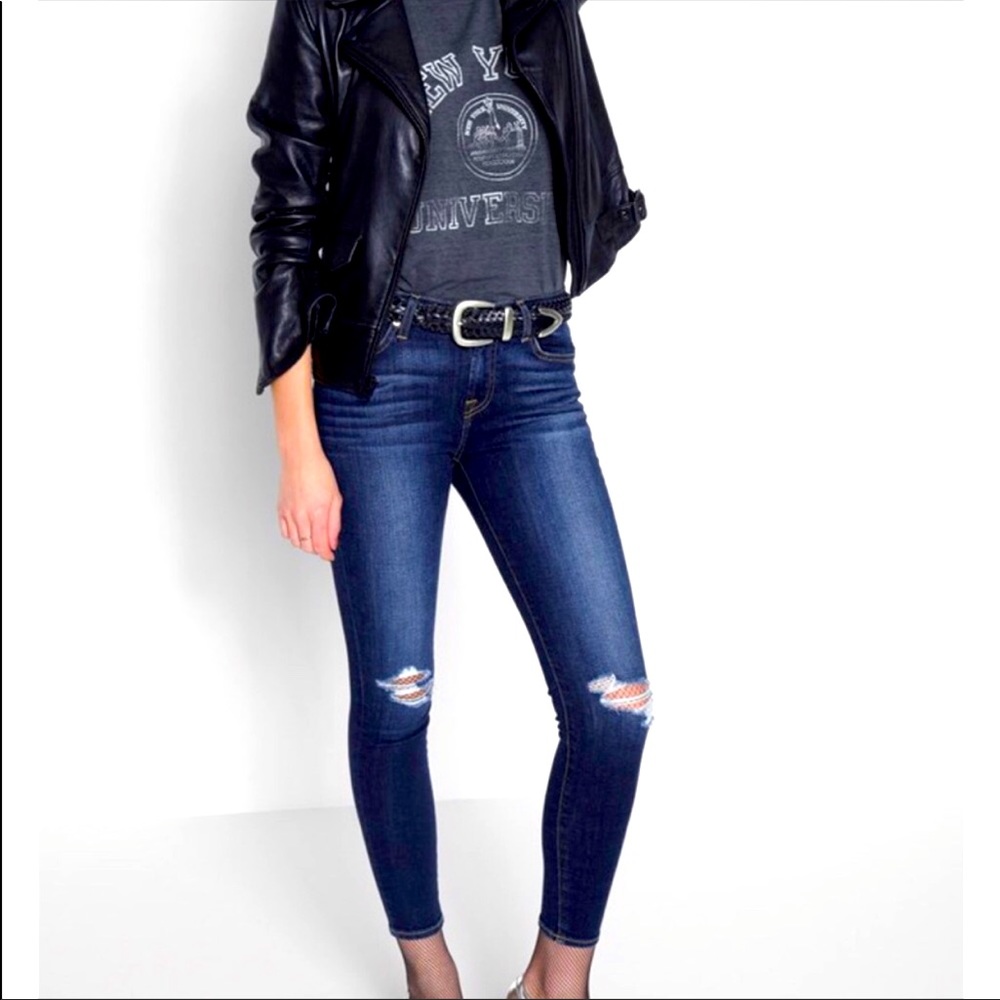 7 For All Mankind Distressed Skinny Jeans